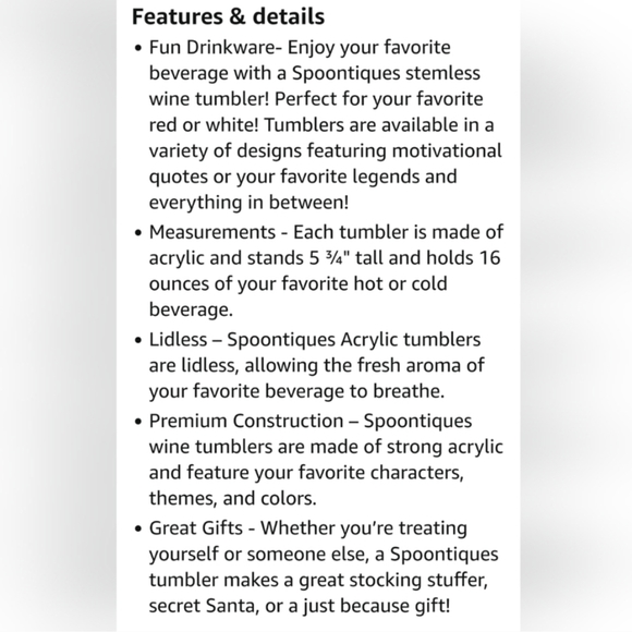 BETTY BOOP Acrylic Tumbler, Stemless Wine Glass - Picture 6 of 6